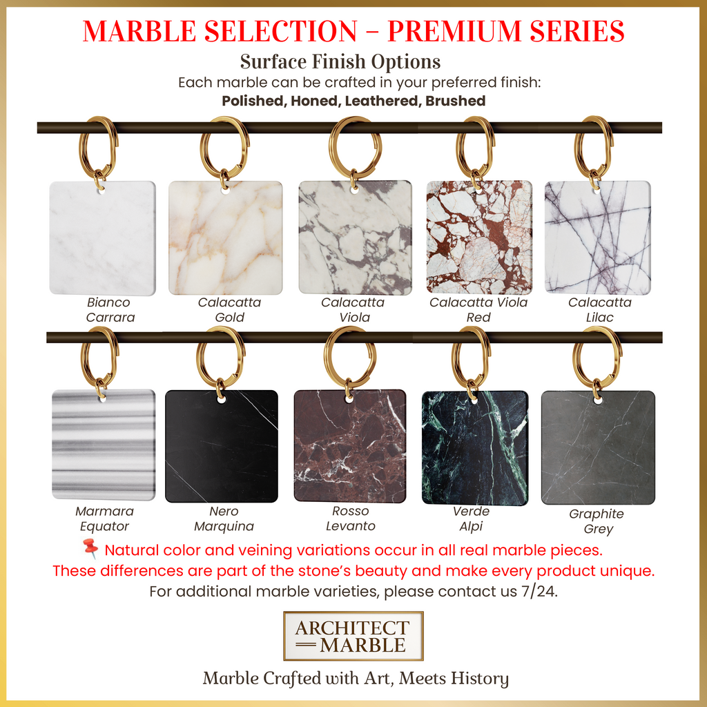 Handcrafted Double Arabescato Marble Sink– AMSK26001