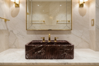 3 Faucet Holes Marble Sink - AMSK250003