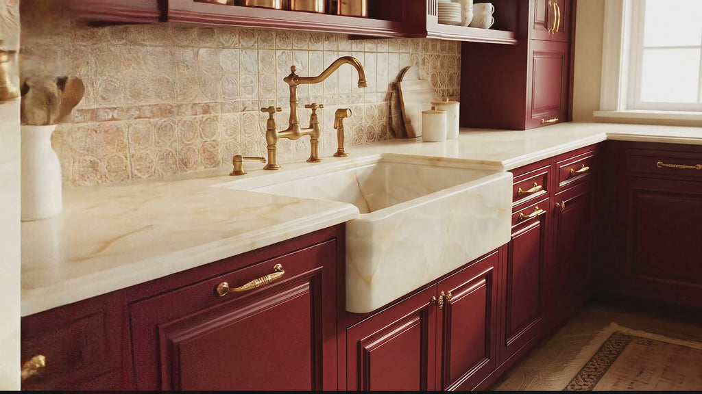 Handcrafted Single Marble Kitchen Sink AMKC250003