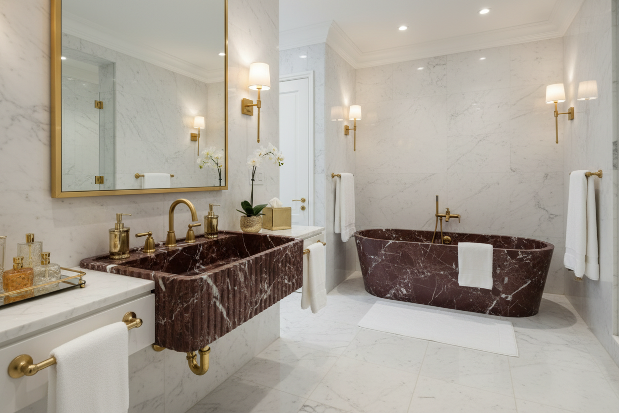 Luxury Marble Freestanding Bathtub AMBT250003